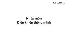 Giáo trình Nhập môn điều khiển thông minh | Trường Đại học Công nghệ, Đại học Quốc gia Hà Nội