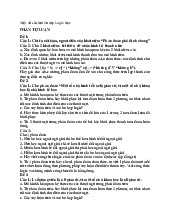 Một Số Câu Hỏi Ôn Tập Logic Học - Logic học | Trường Đại học Luật, Đại học Quốc gia Hà Nội