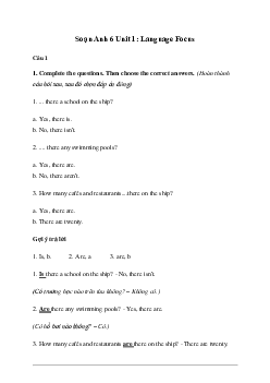 Giải Tiếng Anh 6 Unit 1: Language Focus - Friends Plus