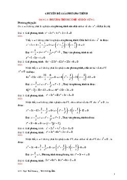 Chuyên đề giải phương trình bồi dưỡng học sinh giỏi Toán 8