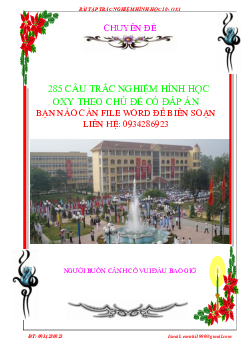 285 câu trắc nghiệm hình học Oxy theo chủ đề có đáp án – Phạm Văn Huy