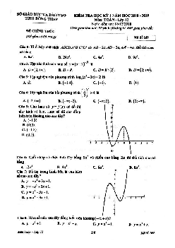Đề thi học kỳ 1 Toán 12 năm học 2018 – 2019 sở GD và ĐT Đồng Tháp