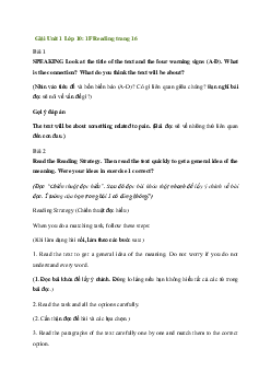 Giải Tiếng Anh 10 Unit 1: 1F Reading | Friends Global