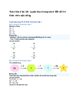Toán lớp 2 bài 24: Luyện tập chung | Kết nối tri thức