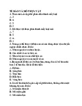 Trắc nghiệm Thực vật Dược phẩm | Đại học Y dược Huế