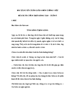 Bài tập cuối tuần tiếng Việt lớp 4 Chân trời sáng tạo Tuần 5 cơ bản