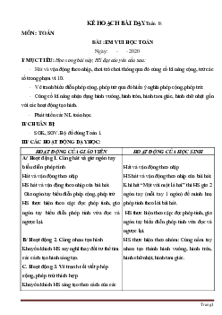 Giáo án Toán lớp 1 sách Cánh Diều tuần 18