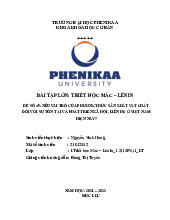 Nêu vai trò của phương thức sản xuất vật chất đối với sự tồn tại và phát triển xã hội. Liên hệ ở Việt Nam hiện nay?  | Bài tập lớn học phần Triết học Mác – Lênin