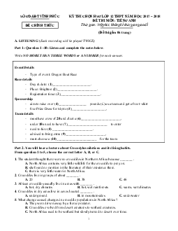 Kỳ thi chọn HSG lớp 12 THPT tỉnh Vĩnh Phúc năm học 2017-2018 đề thi môn Tiếng Anh