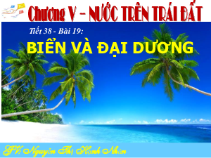Bài 19: Biển và đại dương. Một số đặc điểm của môi trường biển | Bài giảng PowerPoint Địa Lí 6 | Cánh diều