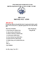 Tiểu luận Phân tích quan điểm của chủ nghĩa Mác-Lênin về cặp phạm trù tất nhiên và ngẫu nhiên | Môn Triết học Mác Lênin - Đại học Kỹ thuật - Công nghệ Cần Thơ