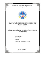 Hội nhập kinh tế quốc tế của Việt Nam và thực tiễn | Môn Kinh tế chính trị Mác-Lênin - Đại học Kinh Tế Quốc Dân