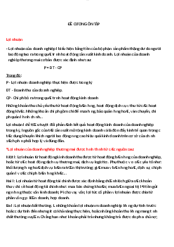 Đề cương ôn tập Tài chính tiền tệ