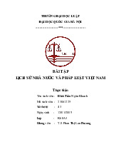 BÀI TẬP LỊCH SỬ NHÀ NƯỚC VÀ PHÁP LUẬT VIỆT NAM