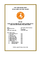 Đề Tài: Dân Chủ Và Vấn Đề Lợi Dụng Quyền Tự Do Dân Chủ Để Chống Phá Đất Nước | CNXHKH