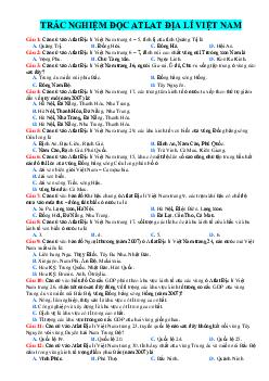 TOP 200 câu trắc nghiệm đọc atlat địa lí Việt Nam (có đáp án)