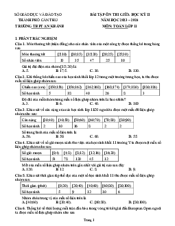 Bài tập ôn thi giữa kỳ 2 Toán 11 năm 2023 – 2024 trường THPT An Khánh – Cần Thơ