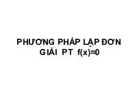 Chương 7: Phương pháp lặp đơn | Bài giảng môn Phương pháp tính | Đại học Bách khoa Hà Nội