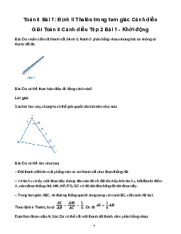 Giải Toán 8 Bài 1: Định lí Thalès trong tam giác | Cánh diều