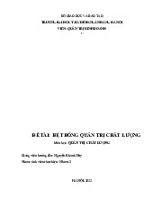 Hệ Thống Quản Trị Chất Lượng - QUẢN TRỊ CHẤT LƯỢNG (QTCL)