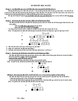 Sinh học 12 Chương V: Phân dạng bài tập di truyền học người phần phả hệ