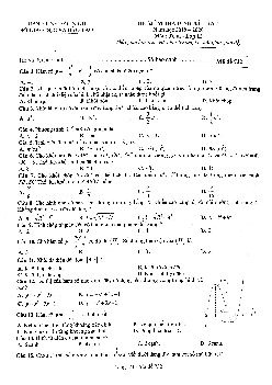 Đề kiểm tra định kỳ lần 1 Toán 12 năm 2019 – 2020 sở GD&ĐT Bắc Ninh