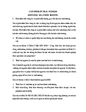 Câu hỏi tự luận môn Luật môi trường | Đại học Nội Vụ Hà Nội