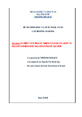 Báo cáo đề tài nghiên cứu trách nhiệm xã hội một số doanh nghiệp kinh doanh lữ hành