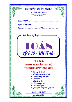 Các dạng toán phương pháp tọa độ trong mặt phẳng – Trần Quốc Nghĩa