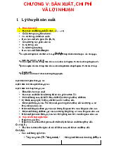 Tóm tắt lý thuyết Chương 5&6: Sản xuất, Chi phí & Thị trường Cạnh tranh môn Kinh tế vi mô | Trường Đại học Kinh Tế Quốc Dân