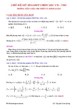 Bài tập mũ và lôgarit vận dụng cao có lời giải chi tiết – Nguyễn Xuân Chung