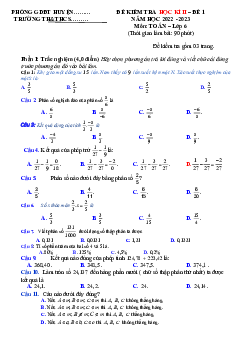 Bộ đề ôn thi học kì 2 môn Toán 6 sách Cánh diều