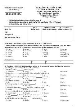 Tổng hợp đề thi vào THPT Chuyên Nguyễn Huệ - Hà Nội (có đáp án )