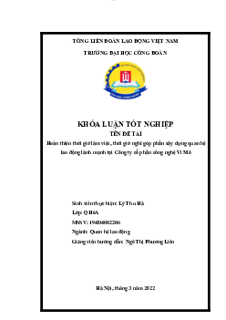 Khóa luận tốt nghiệp ngành Quan hệ Lao động | Đại học Công Đoàn