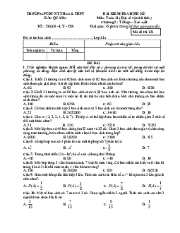 Đề kiểm tra định kỳ Đại số và Giải tích 11 chương 2 trường PTDT NT Bắc Quang – Hà Giang