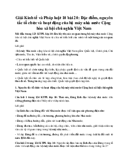 Giải Kinh tế và Pháp luật 10 bài 20 KNTT