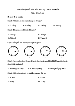 Phiếu bài tập cuối tuần Toán lớp 3 - Tuần 23 ( cơ bản ) | Cánh Diều