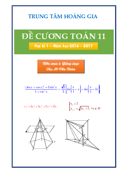 Đề cương học tập môn Toán học kỳ I lớp 11 – Lê Văn Đoàn