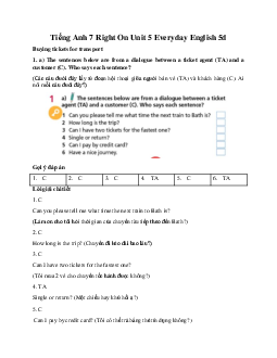 Tiếng Anh 7 Right On Unit 5 Everyday English 5d