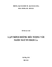 Lập trình hướng đối tượng Python | Môn Lập trình hướng đối tượng- Trường Đại học Lao động - Xã hội