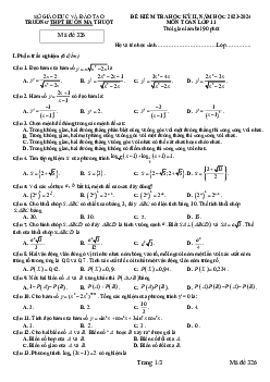 Đề học kỳ 2 Toán 11 năm 2023 – 2024 trường THPT Buôn Ma Thuột – Đắk Lắk