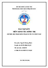 Bài Tập Lớn Về Hội Nhập Kinh Tế Quốc Tế Của Việt Nam | Môn Kinh tế chính trị Mác-Lênin - Đại học Kinh Tế Quốc Dân