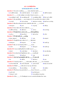 Bài Tập Kiểm Tra Sự Hòa Hợp Giữa Các Thì Trong Tiếng Anh (Có Đáp Án)