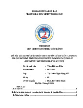 Tiểu luận - Kinh tế Chính trị Mác-Lê Nin (KTCT01) | Đại học kinh tế quốc dân NEU