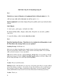 Giải Tiếng Anh 10 Unit 2: 2G Speaking | Friends Global