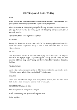Giải Tiếng Anh 8 Unit 1: Writing | Friends Plus