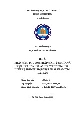 Phân Tích Chỉ Số Giá Tiêu Dùng CPI Tại VN | Bài Thảo Luận Kinh Tế Vĩ Mô 1