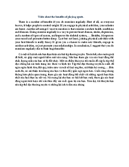 Write about the benefits of playing sports học phần Tiếng anh cơ bản