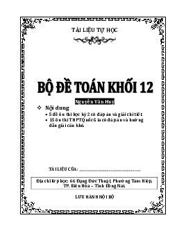 Bộ đề Toán khối 12 – Nguyễn Văn Huy