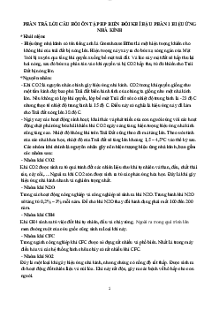 Lý thuyết ôn tập môn Biến đổi khí hậu